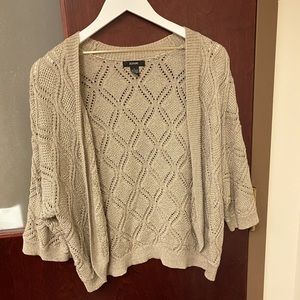 Alfani Short-Sleeve, Cropped, Open-Front Cardigan:Size L